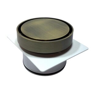 TILE INSERT ROUND ANTIQUE BRASS FLOOR DRAIN 120X50MM